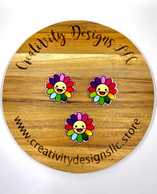Rainbow Smiley Flower
