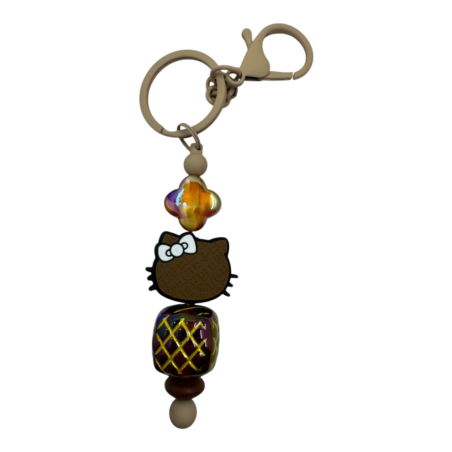 Kitty Keychain Designer LV Brown