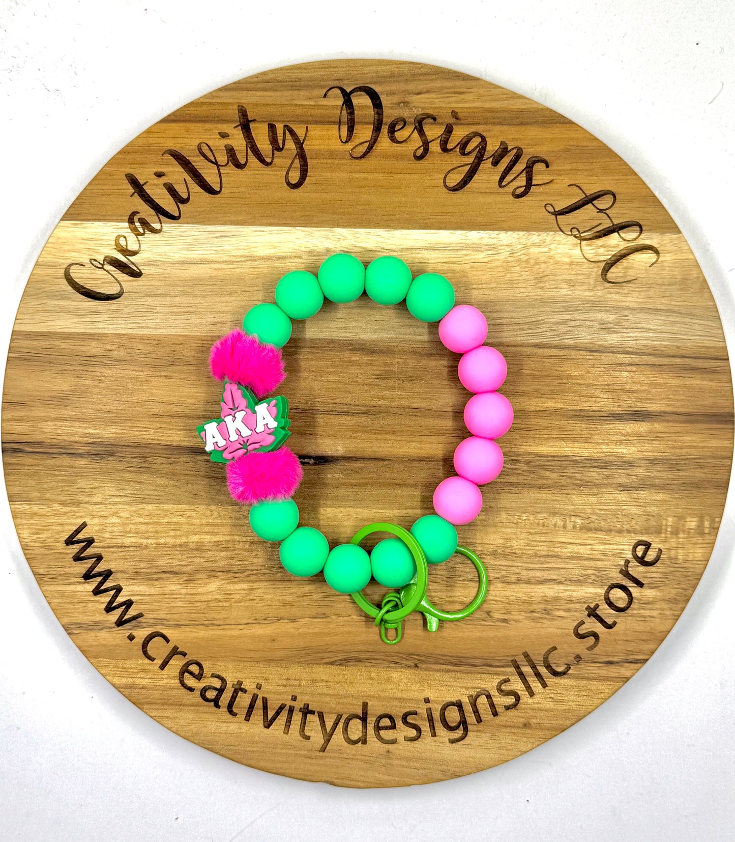 Pink & Green Sorority Wristlet