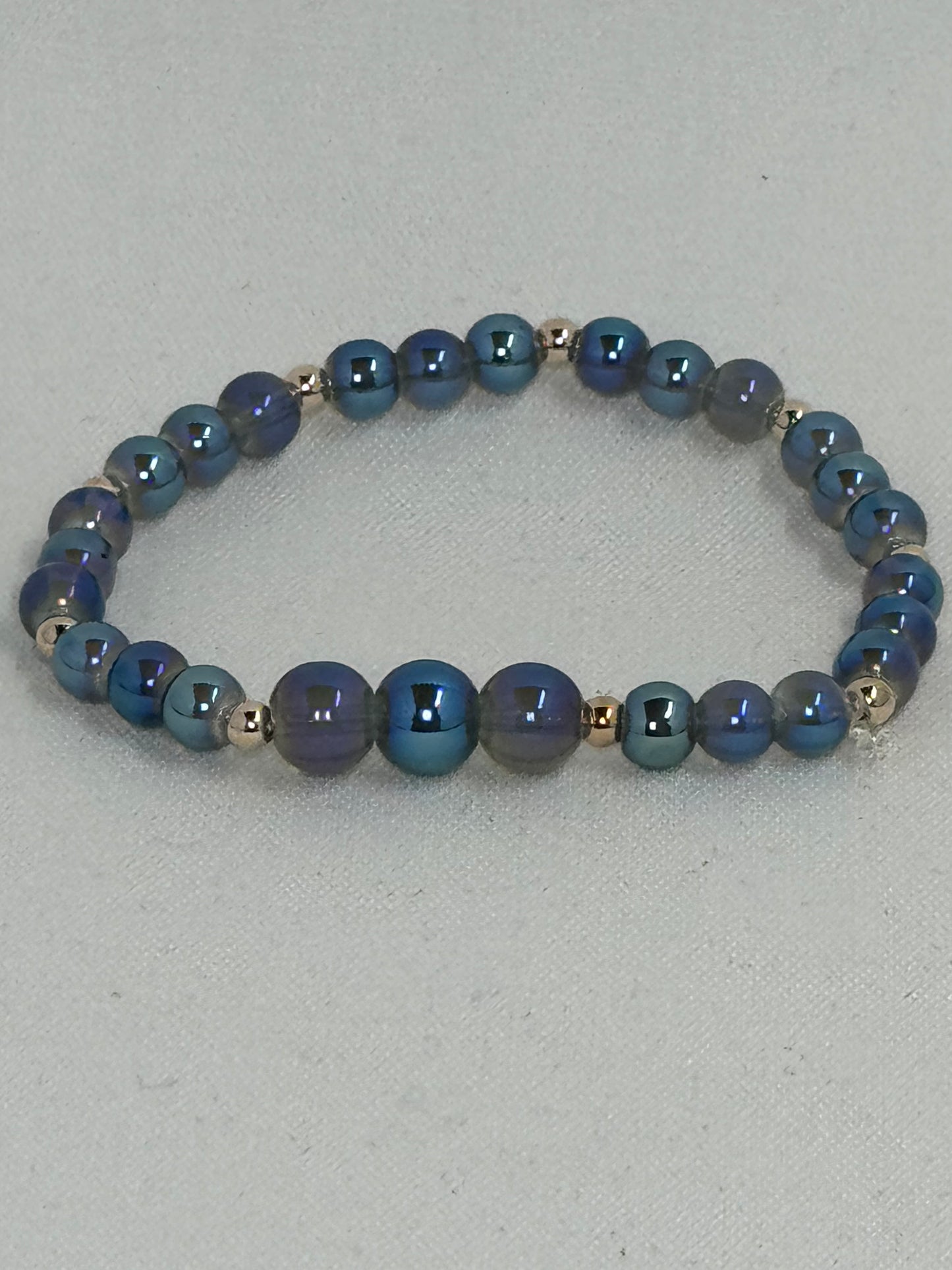 Iridescent Blue & Rose Gold