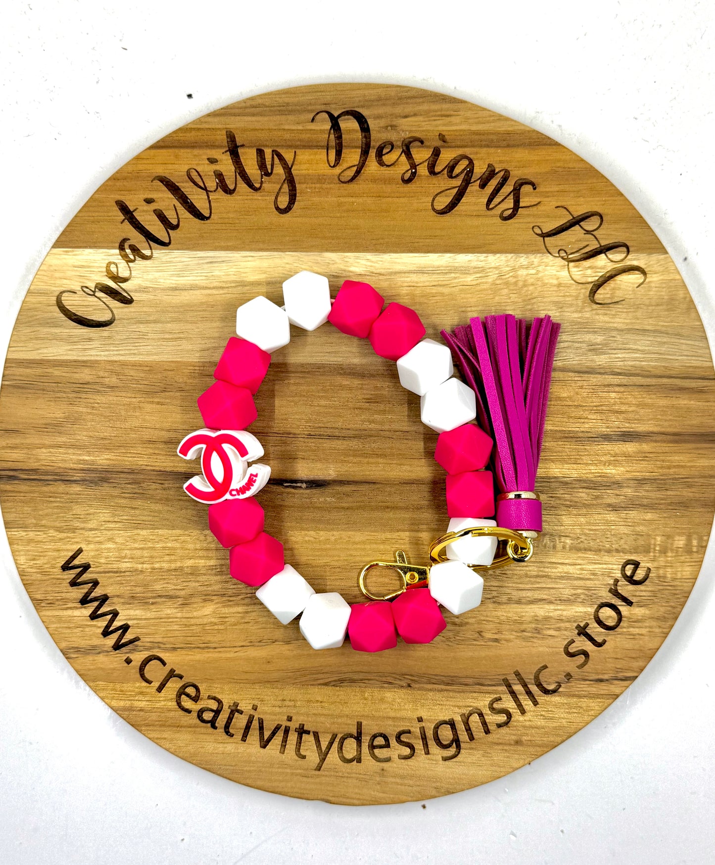 The CC Collection Pink & White Wristlet