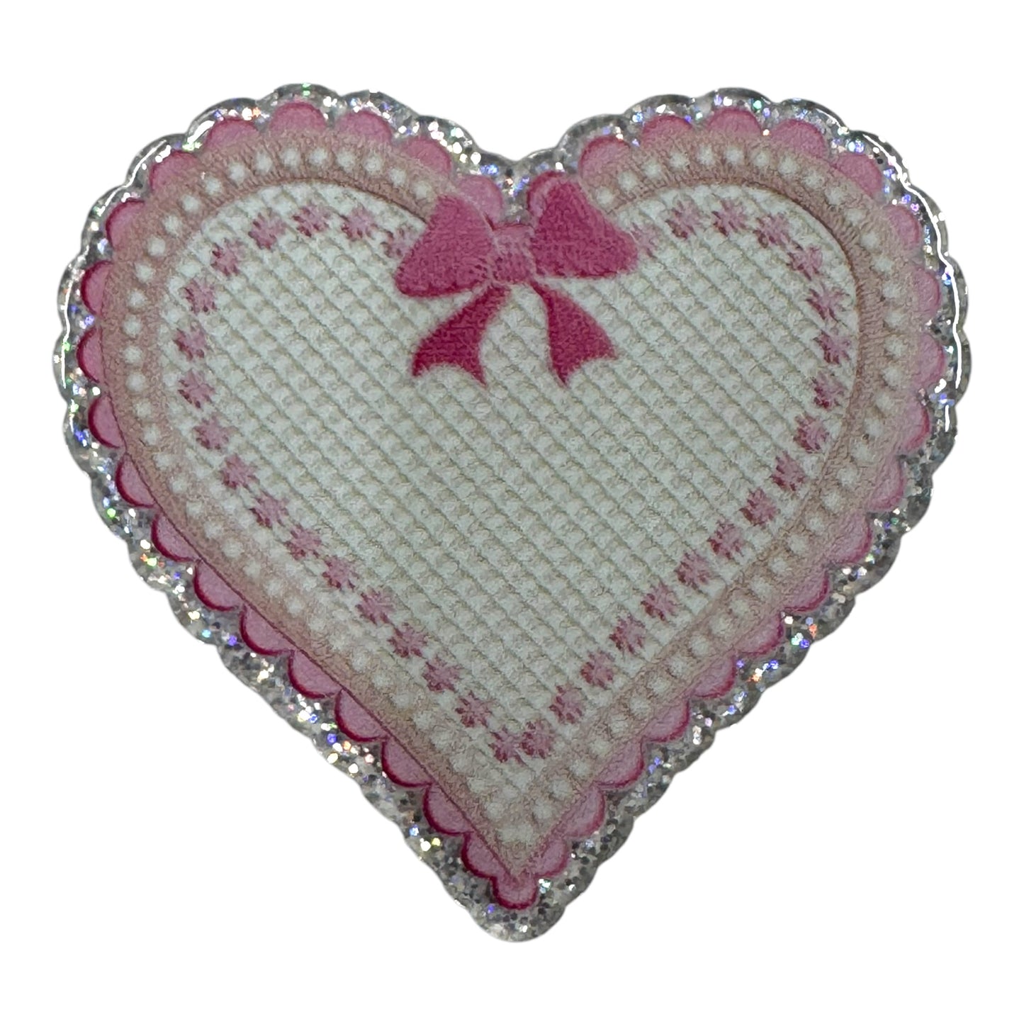Pink & White Lace Heart