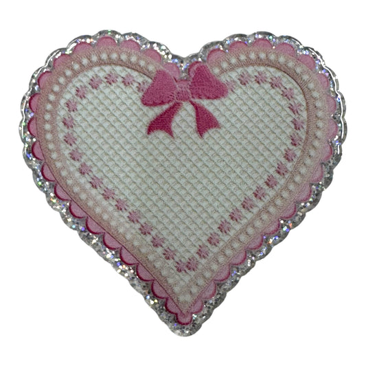 Pink & White Lace Heart