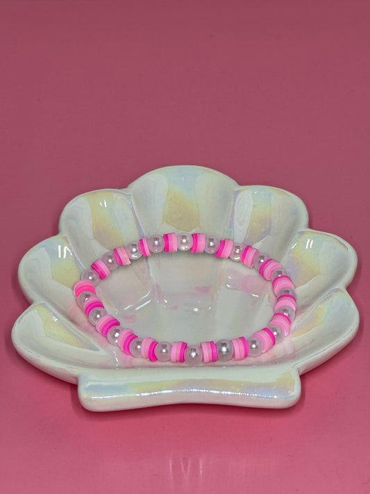 Pink Heishi & Faux Pearls