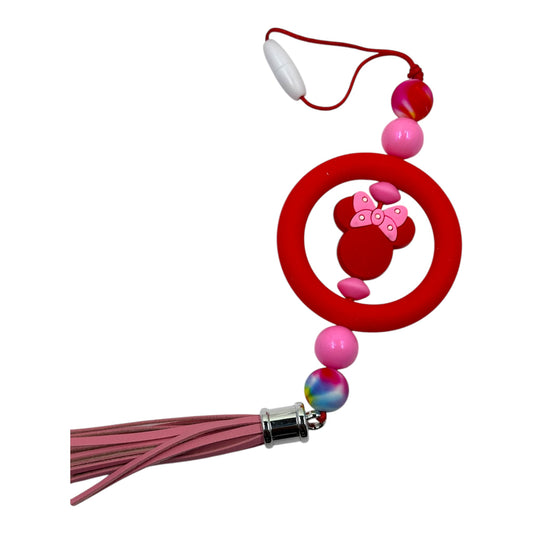 Girl Mouse Red Car Charm