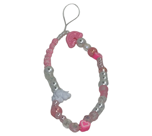 Faux Pearl and Pink Phone Charm