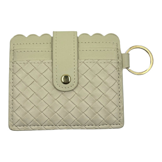 Off White Lattice Wristlet