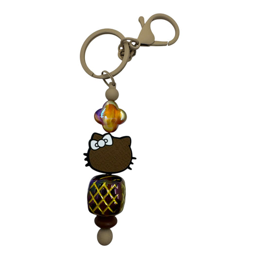 Kitty Keychain Designer LV Brown