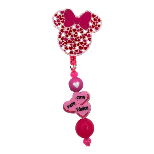 Girl Mouse Fuchsia Hearts