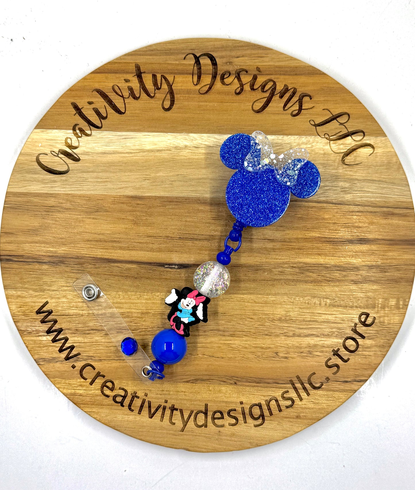 Girl Mouse Blue Glitter Head