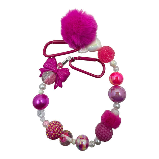 Bag Charm Fuchsia Puff