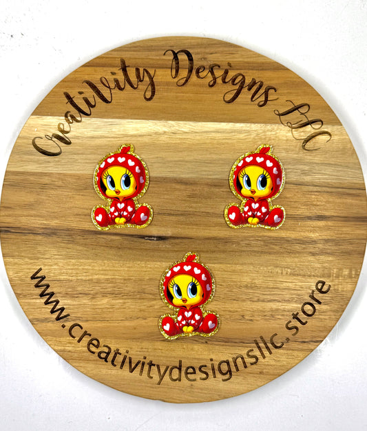 Yellow Bird With Big Feet Heart Onesie