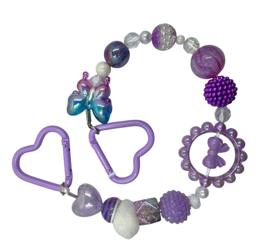 Bag Charm Purple Butterfly