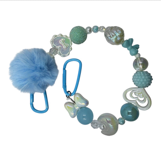 Bag Charm Powder Blue  Puff