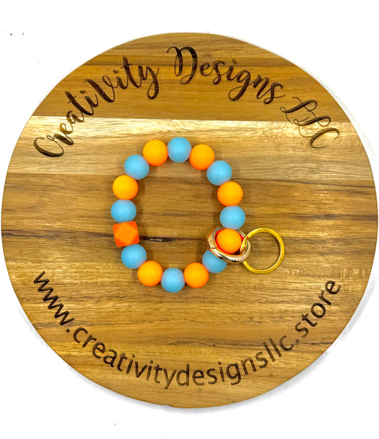 Orange & Blue Wristlet
