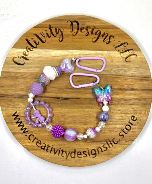 Bag Chain Purple Butterfly Lace