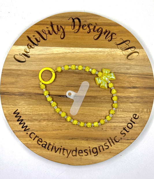 Yellow Sparkly Phone Charm
