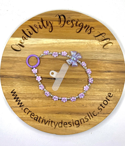 Purple Flower Phone Charm