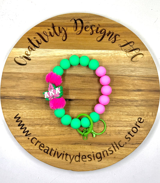 Pink & Green Sorority Wristlet