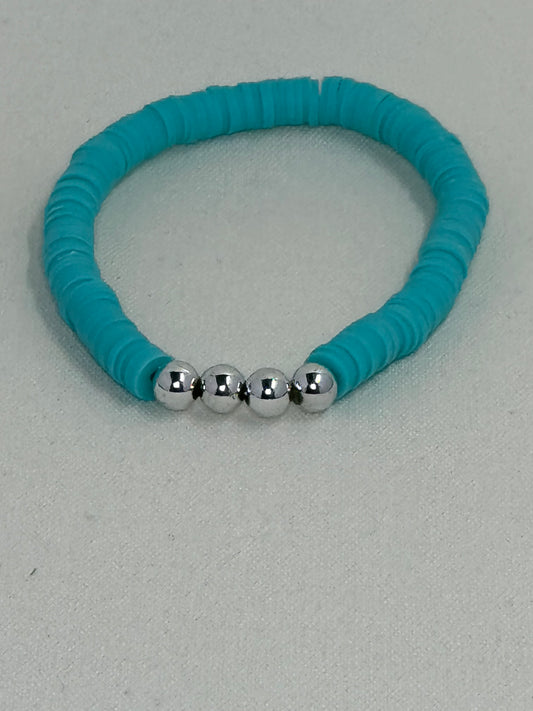 Silver beaded Turquoise Heishi