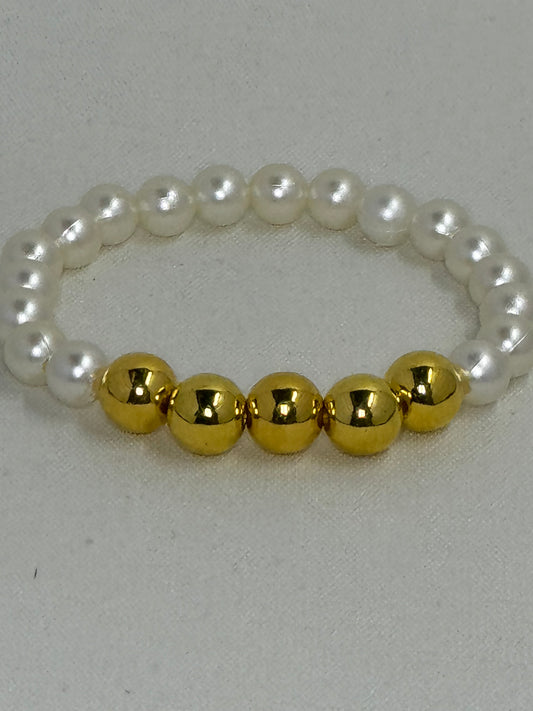 Faux Pearl and Gold Beads