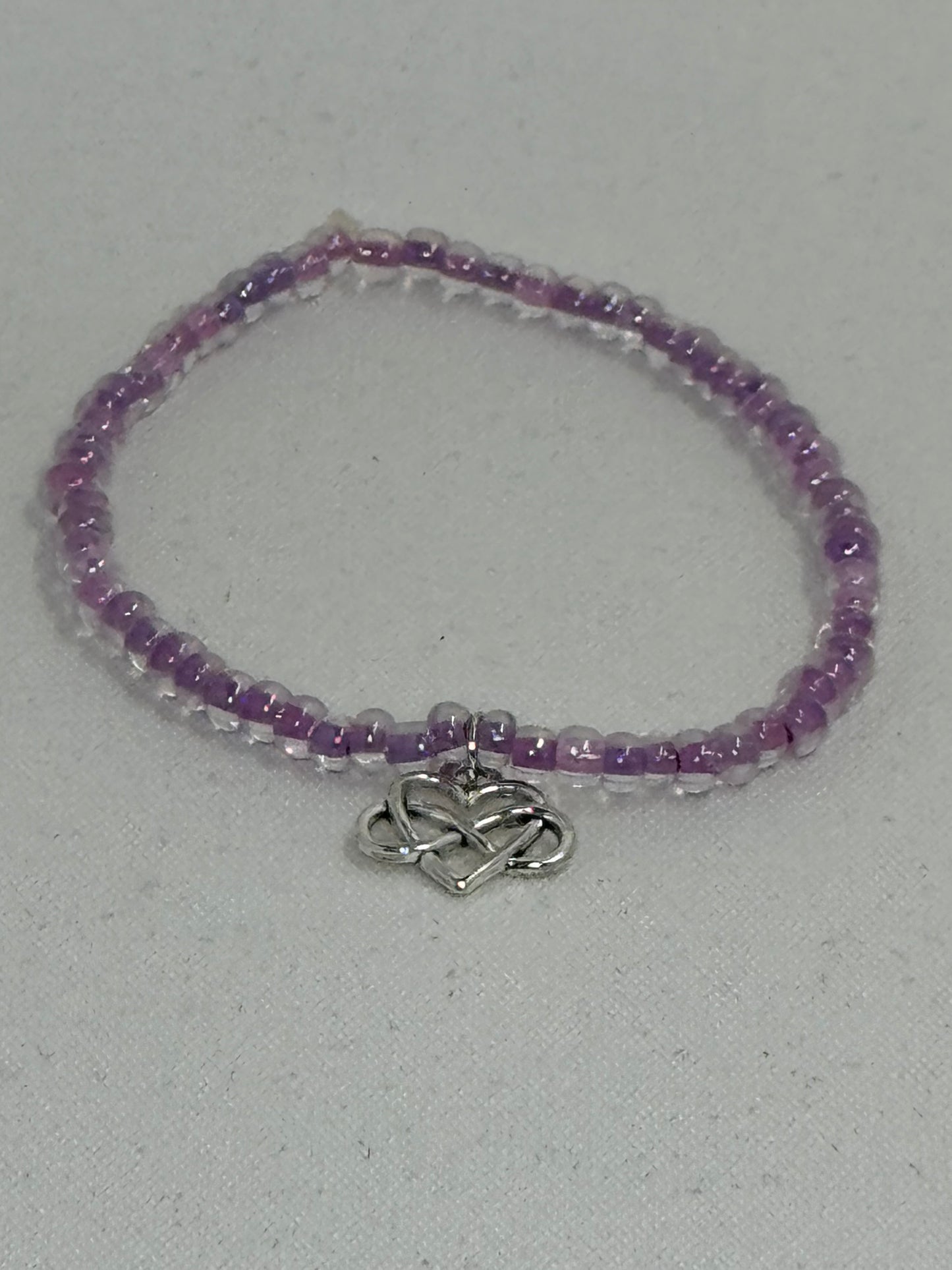 Lavender Rustic Silver Heart
