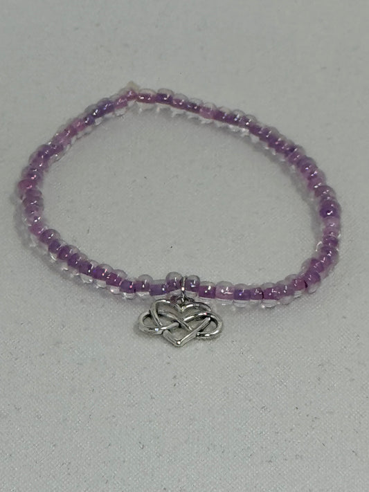 Lavender Rustic Silver Heart