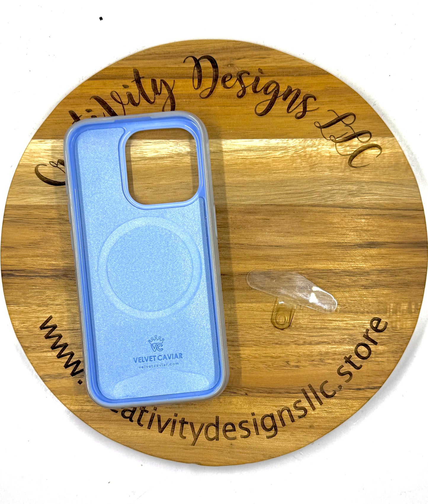 White Pearl & Orange Bow Phone Charm