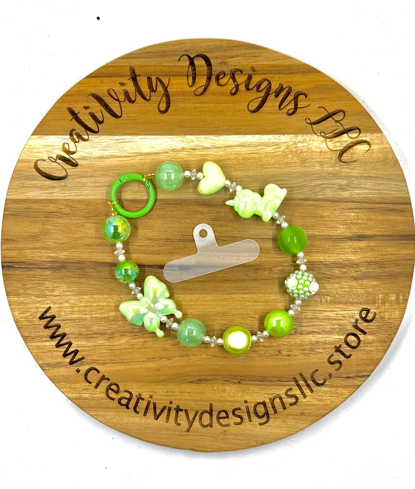 Green Butterfly Phone Charm