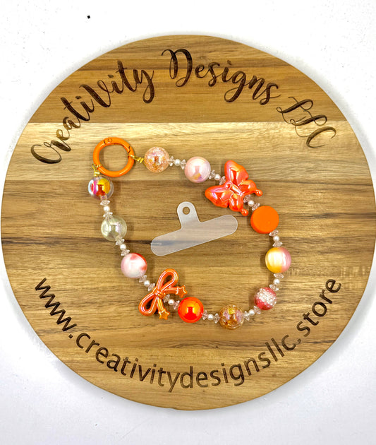 Orange Butterfly Phone Charm