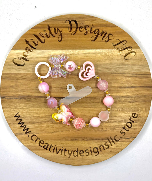 Pink Ombre Butterfly Phone Charm