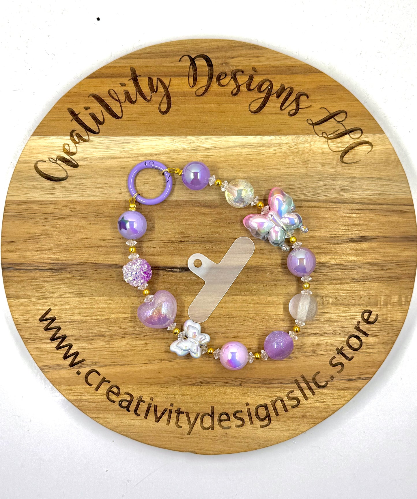 Purple Ombre Butterfly Phone Charm