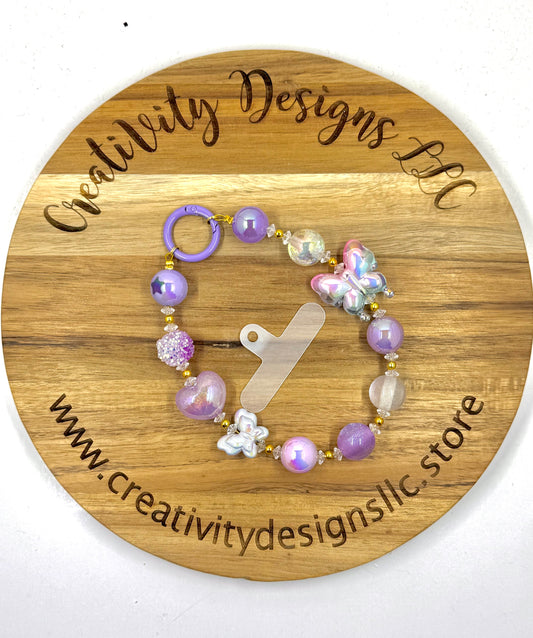 Purple Ombre Butterfly Phone Charm