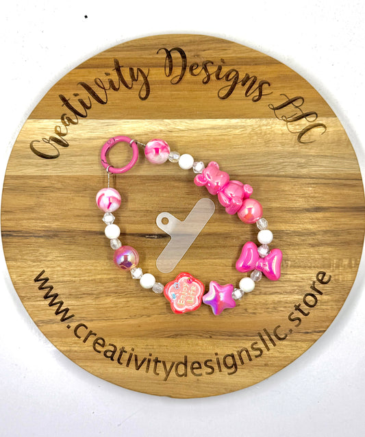 Barbie Pink Teddy Bear Phone Charm