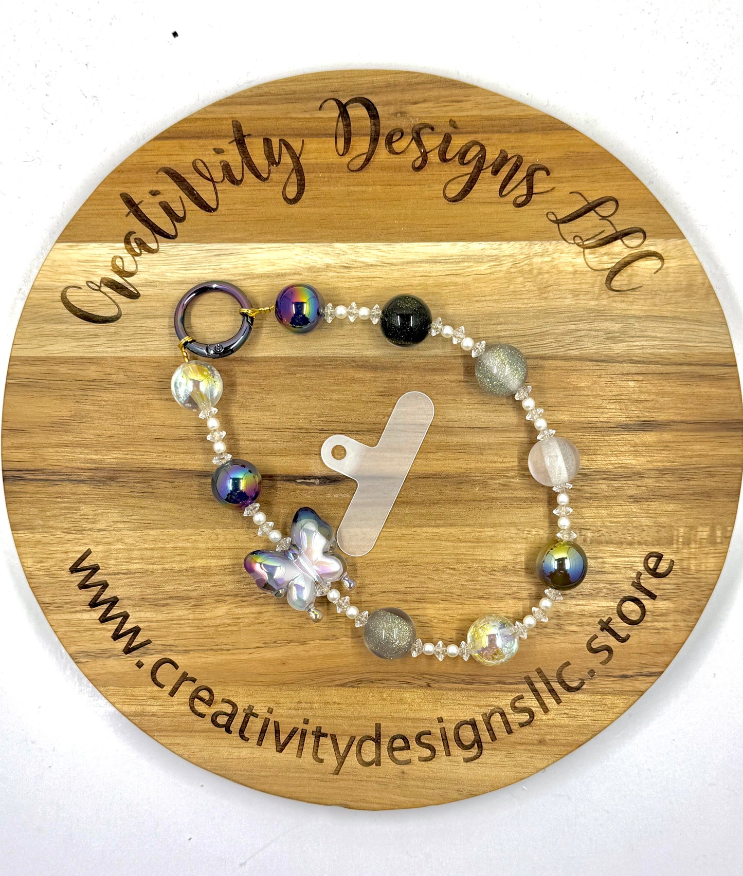 Black Butterfly Phone Charm