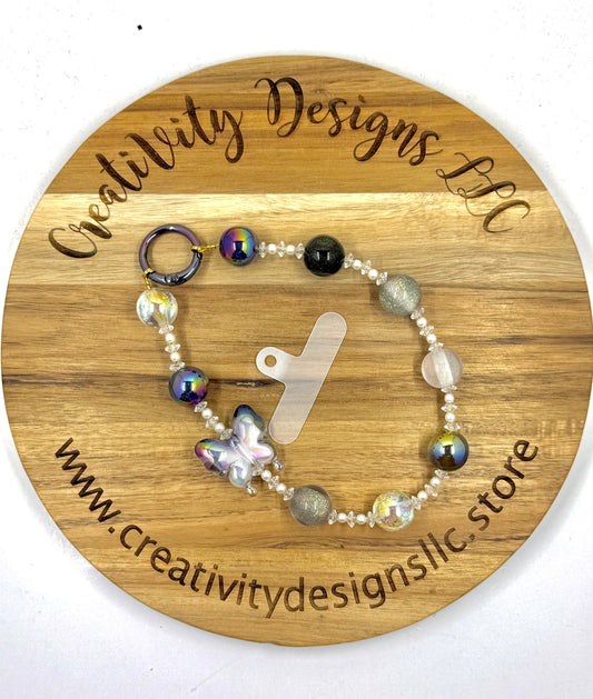 Black Butterfly Phone Charm