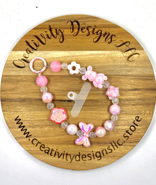 Pink Teddy Phone Charm