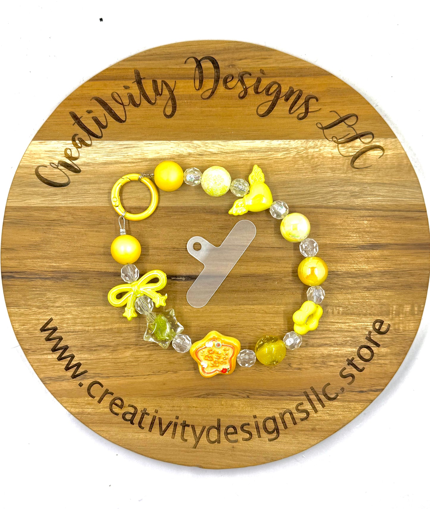 Yellow Chunky Bow Phone Charm
