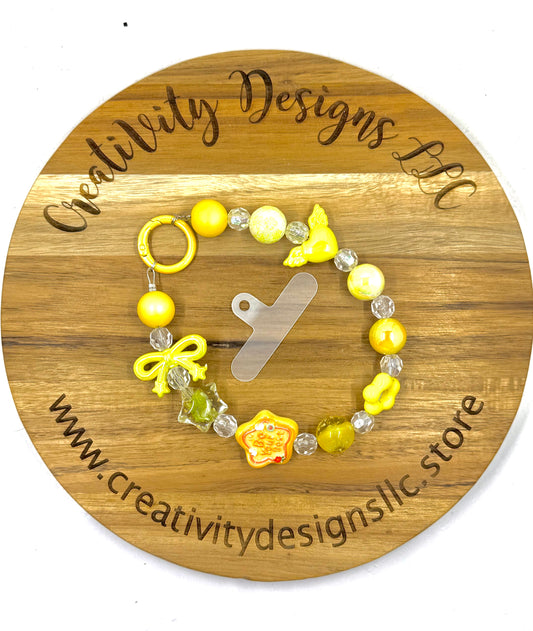 Yellow Chunky Bow Phone Charm