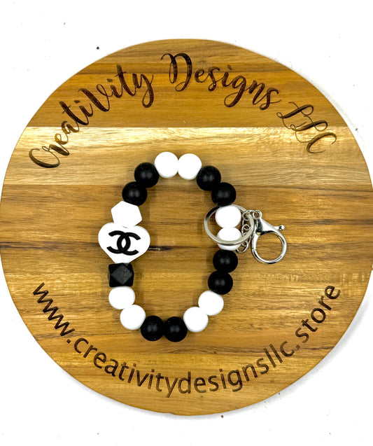 The CC Collection  White Heart Wristlet